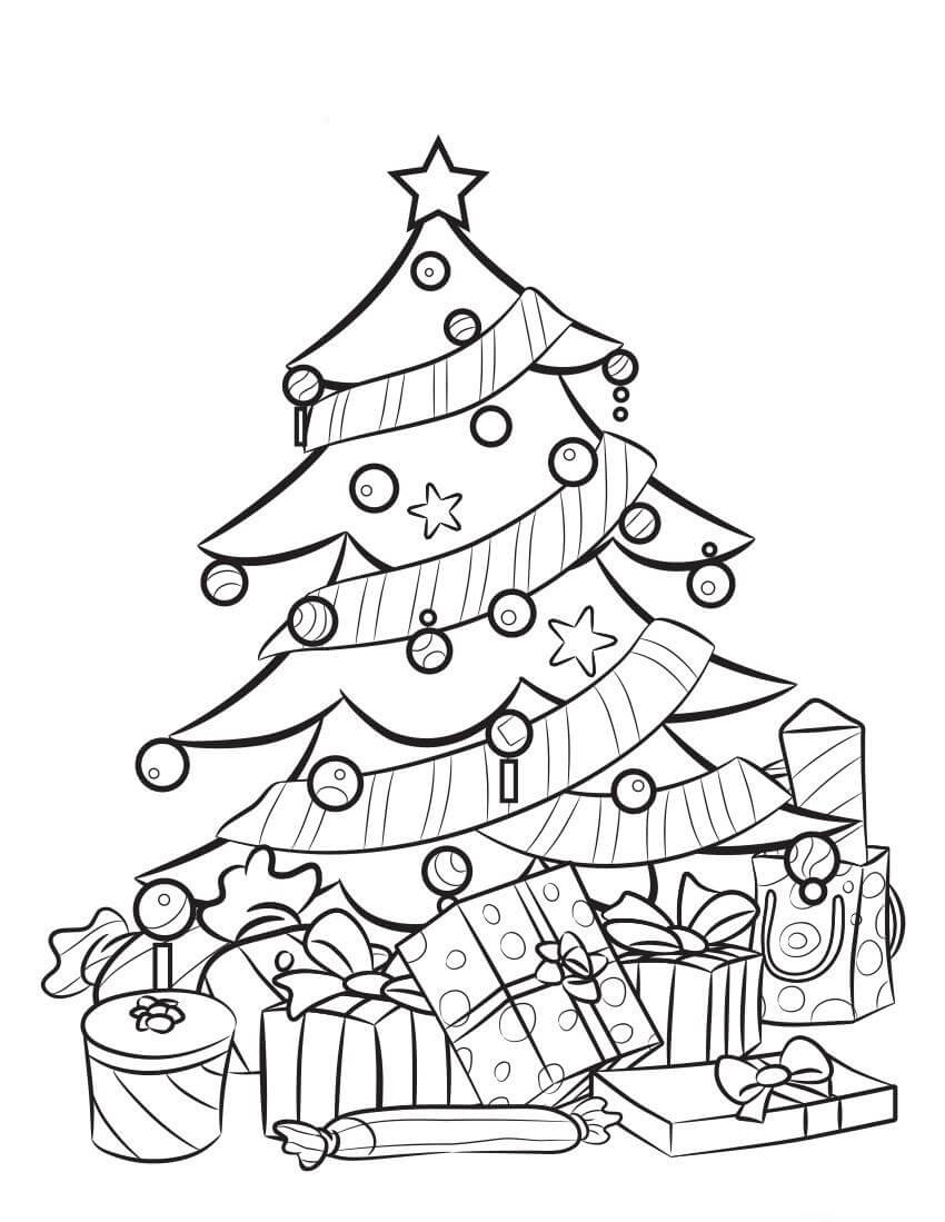 Desenhos de Árvore de Natal para Imprimir para colorir