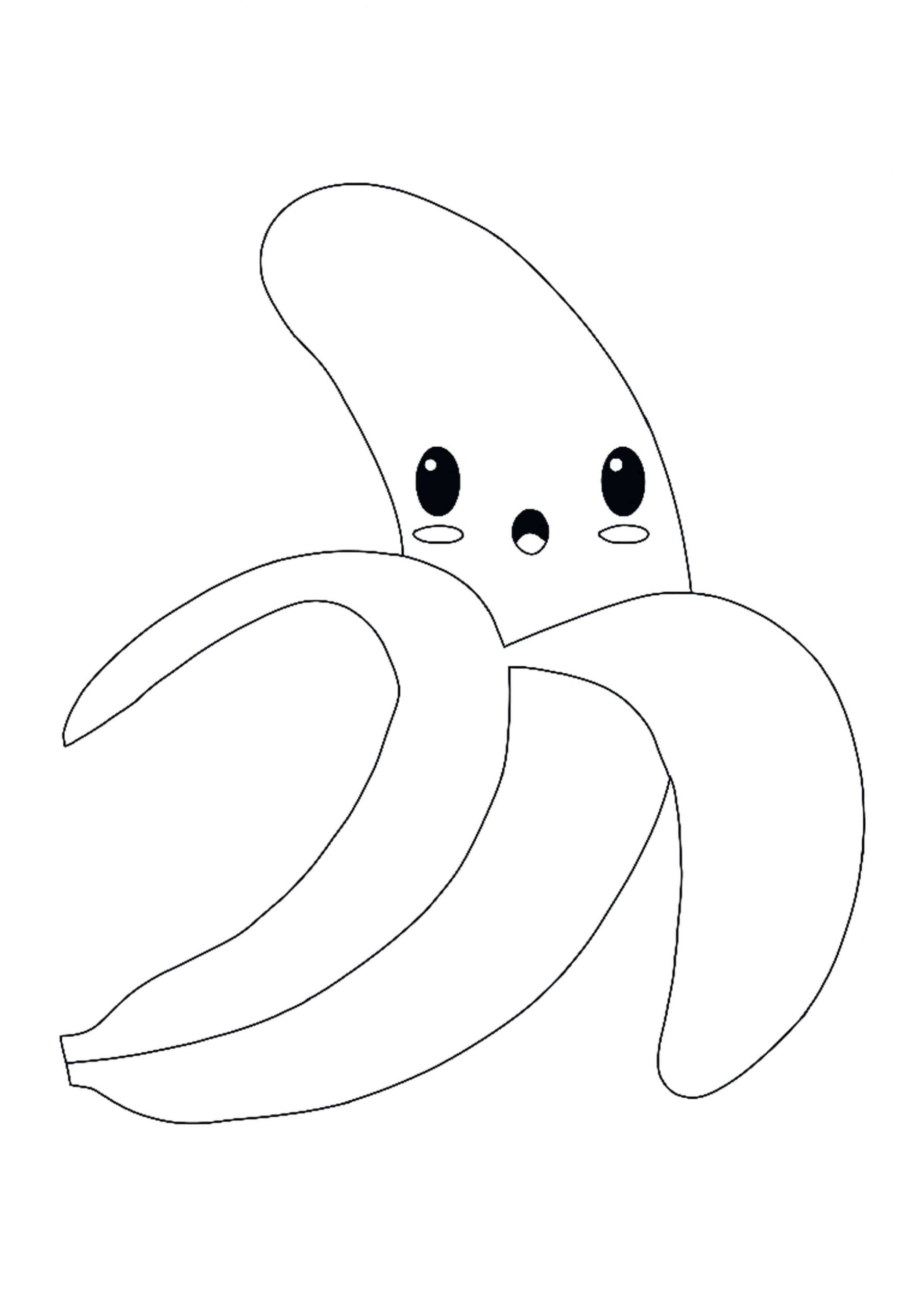 Desenhos de Banana Kawaii para colorir