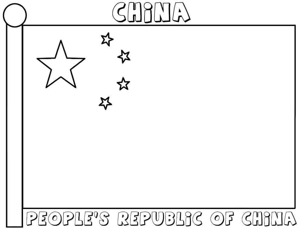 Bandeira China para colorir