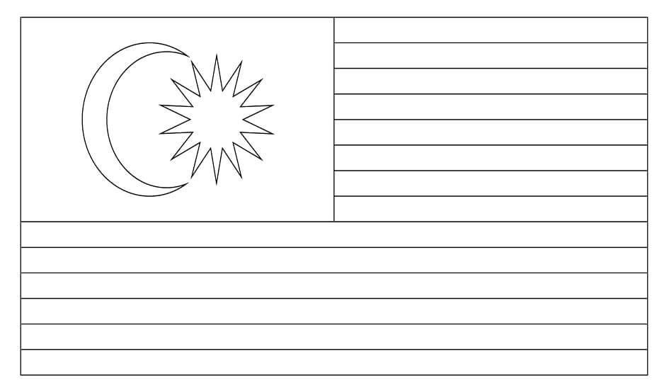 Desenhos de Bandeira da Malásia para colorir