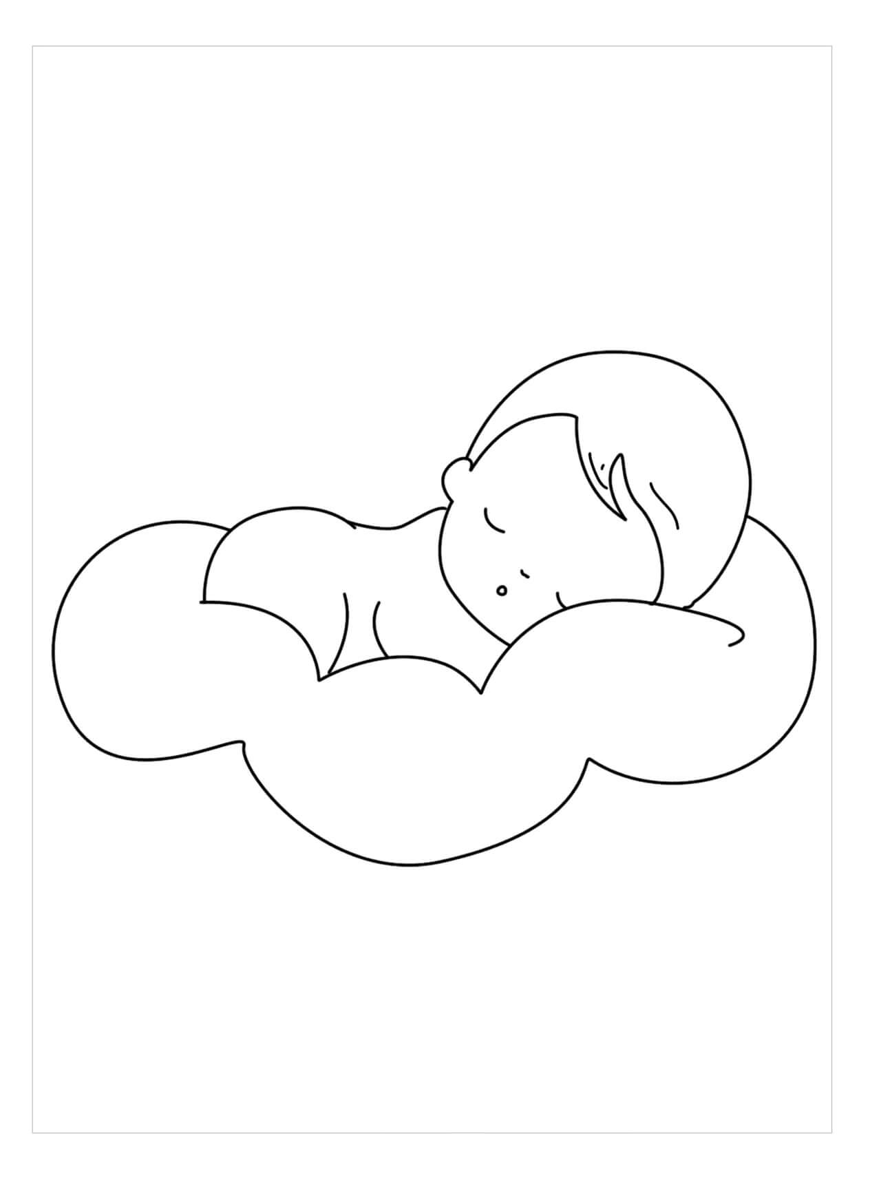 Desenhos de Bebê Dormindo para colorir