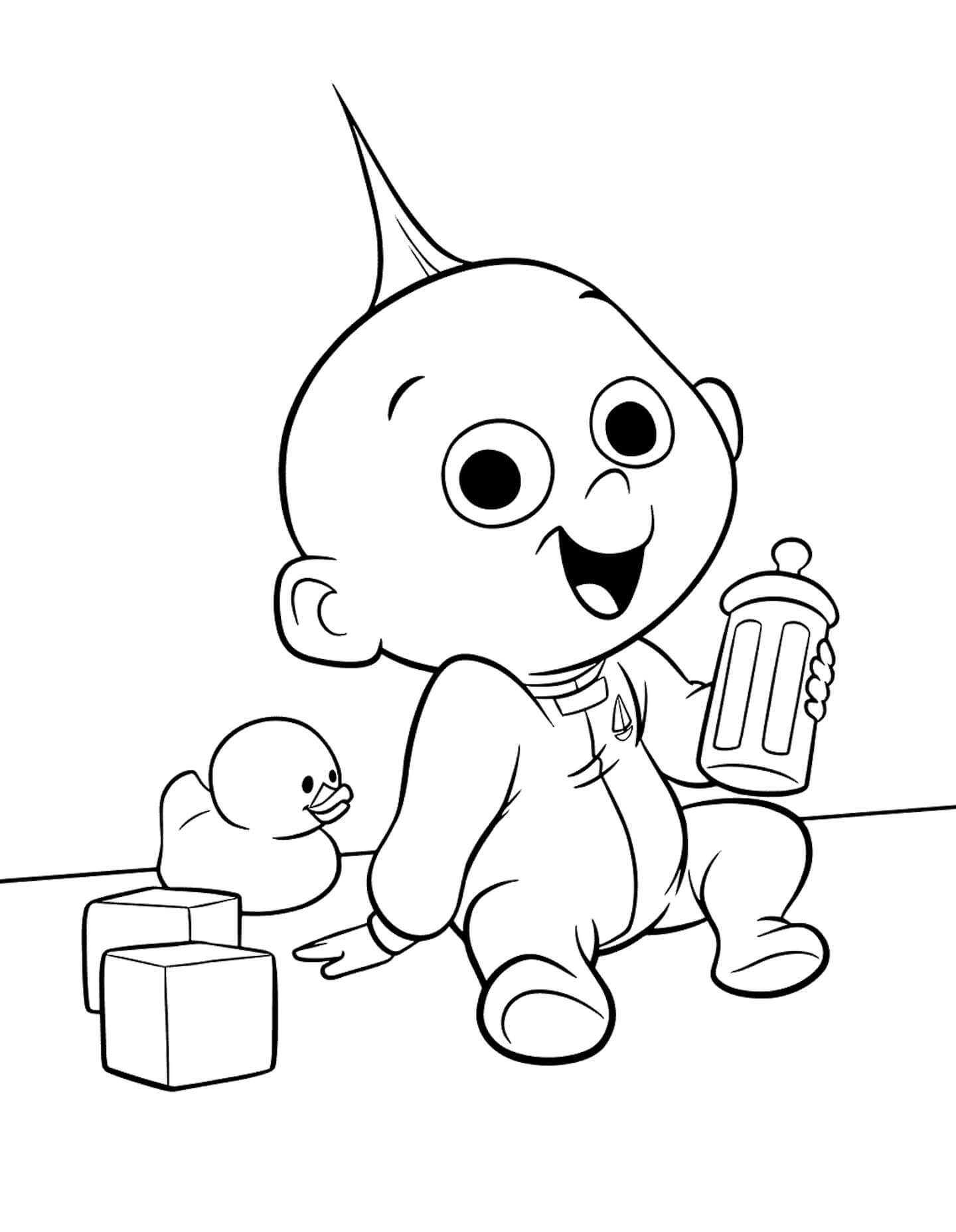 Bebê Feliz dos Desenhos Animados para colorir