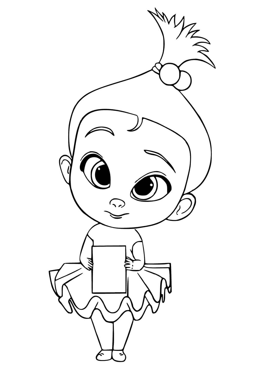 Bebê Garota dos Desenhos Animados para colorir