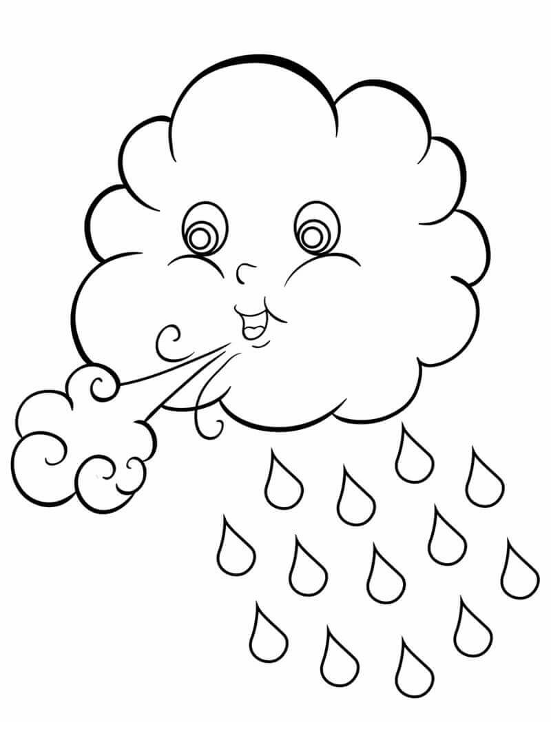 Desenhos de Bela Nuvem de Chuva para colorir
