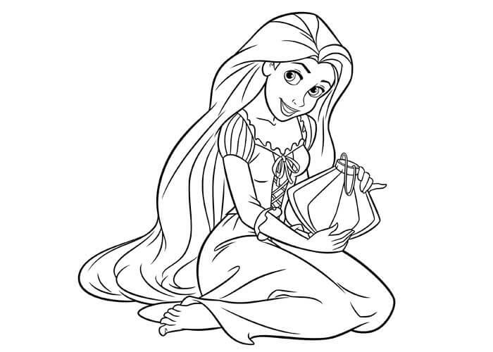 Boa Rapunzel para colorir