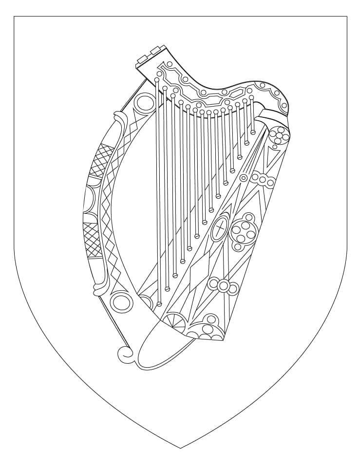 Brasão da Irlanda para colorir