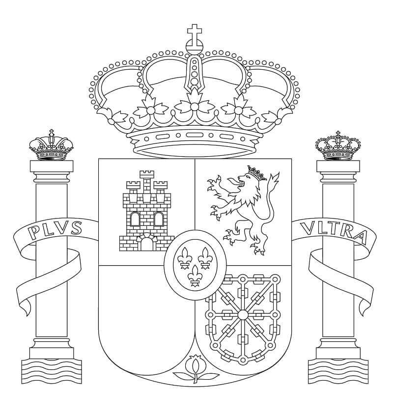 Desenhos de Brasão de Armas da Espanha para colorir