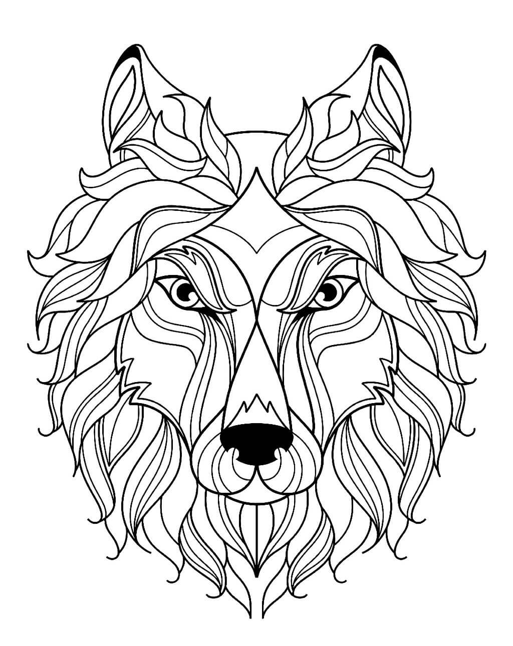 Desenhos de Cabeça Legal de Lobo para colorir