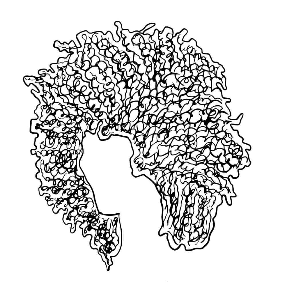Cabelo Afro para colorir