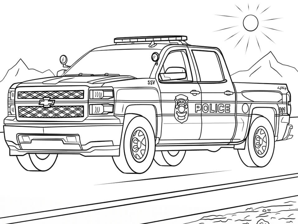 Desenhos de Caminhão De Polícia para colorir