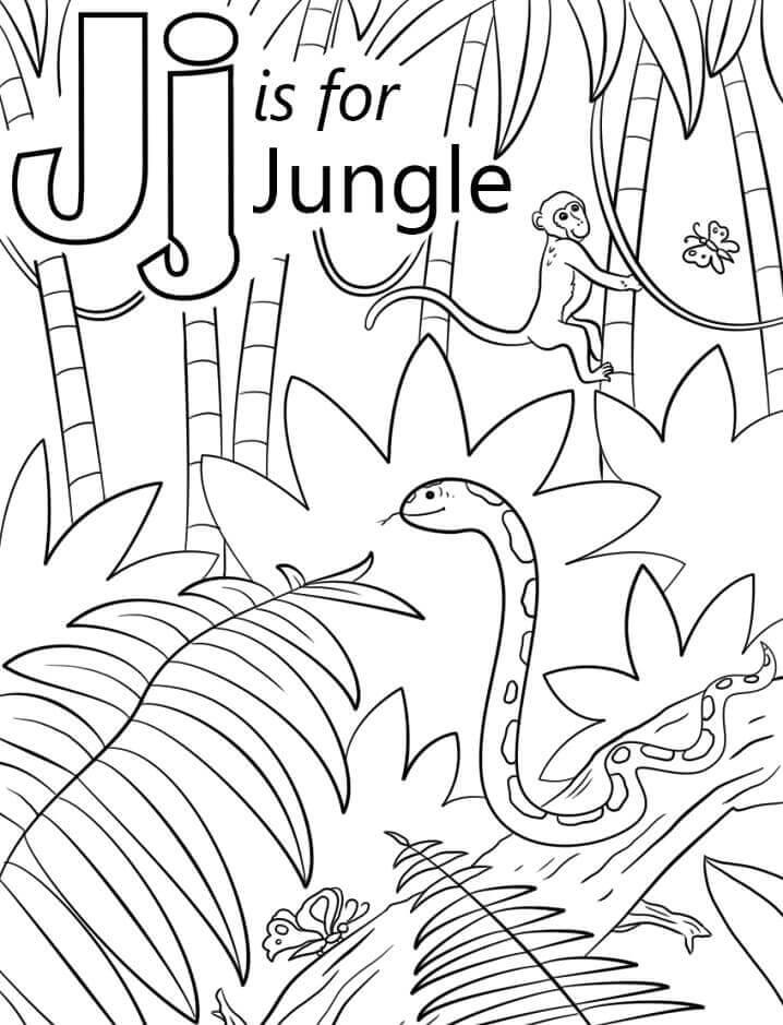 Desenhos de Carta Da Selva J para colorir