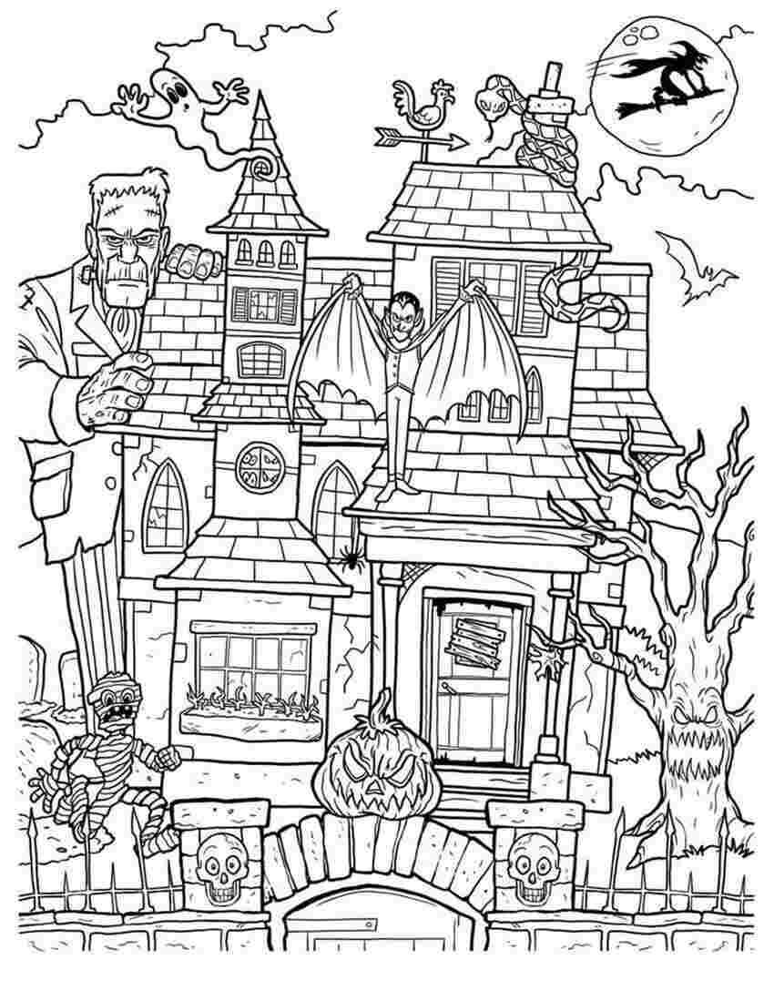 Desenhos de Casa Assombrada Grátis para colorir
