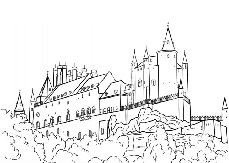 Desenhos de Castelo de Segovia para colorir