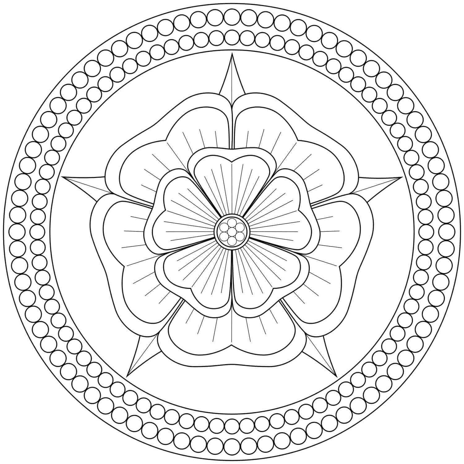 Desenhos de Círculo de Mandala de Flores para colorir