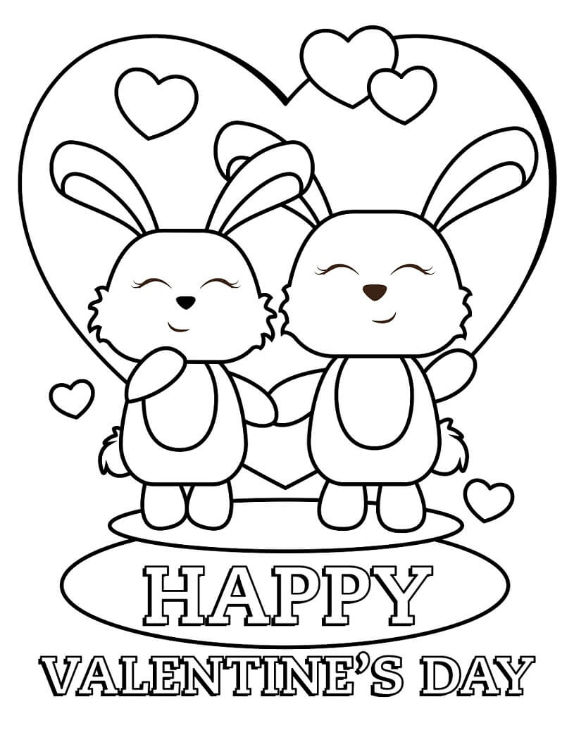 Desenhos de Coelhinhos Dos Namorados para colorir