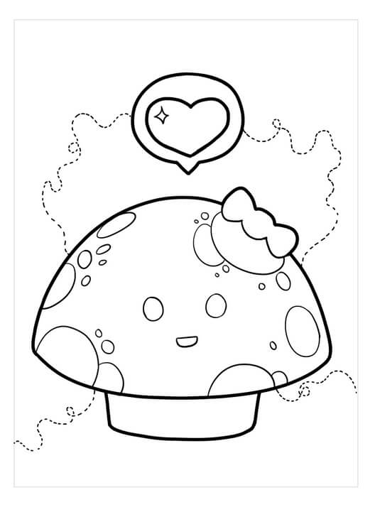 Desenhos de Cogumelo Kawaii para colorir