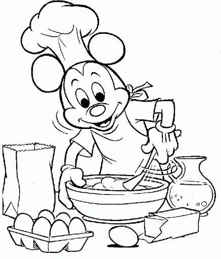 Desenhos de Cozinheiro Mikey Mouse para colorir