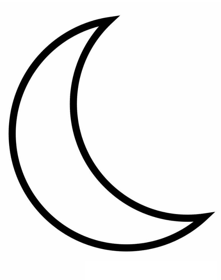 Desenhos de Crescente Lua Simples para colorir