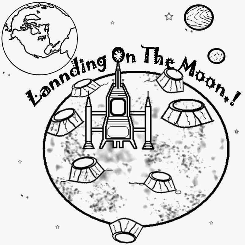 Desenhos de Desembarque na Lua para colorir
