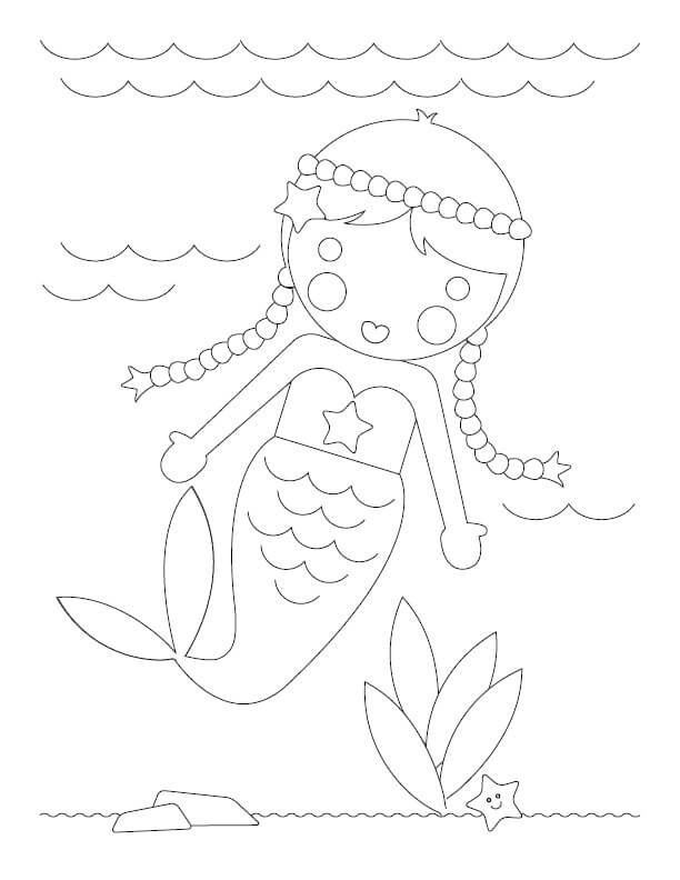 Desenhos de Desenhando uma Sereia Fofa para colorir
