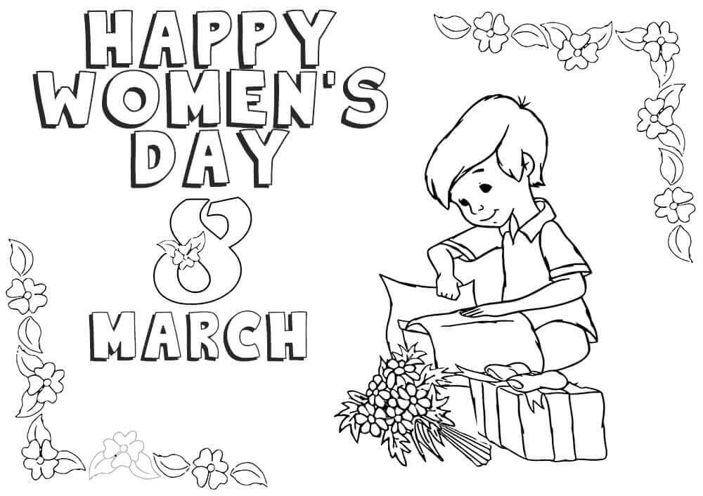 Dia da Mulher 1 ° De Março para colorir