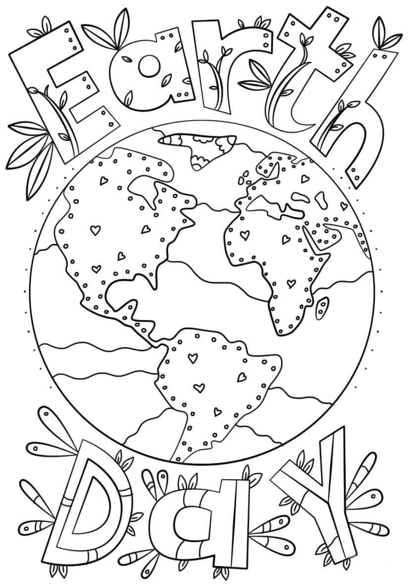 Desenhos de Dia da Terra para colorir