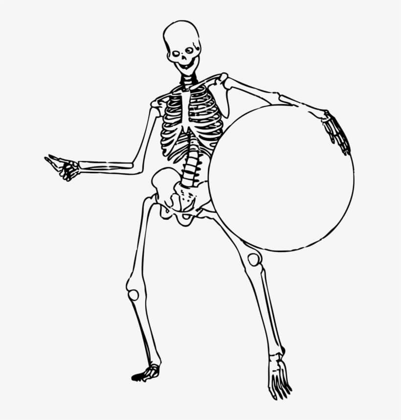 Desenhos de Esqueleto com Bola para colorir