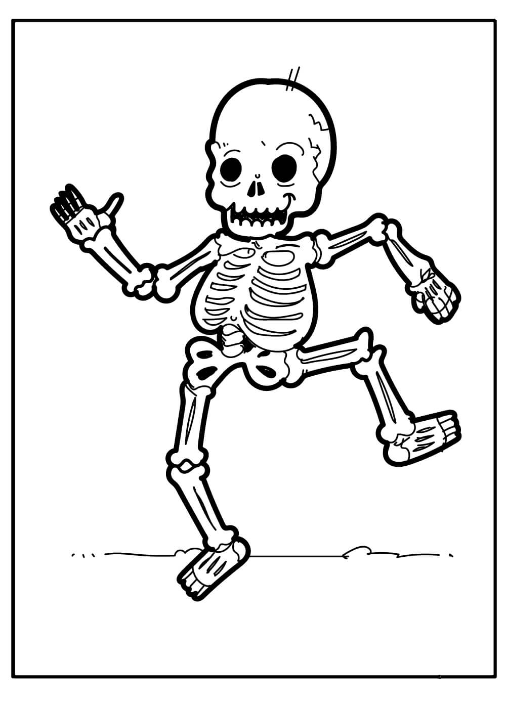 Esqueleto Engraçado para colorir