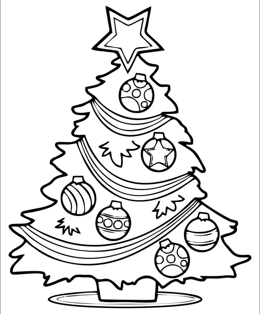 Desenhos de Fotos Gratuitas da Árvore de Natal para colorir