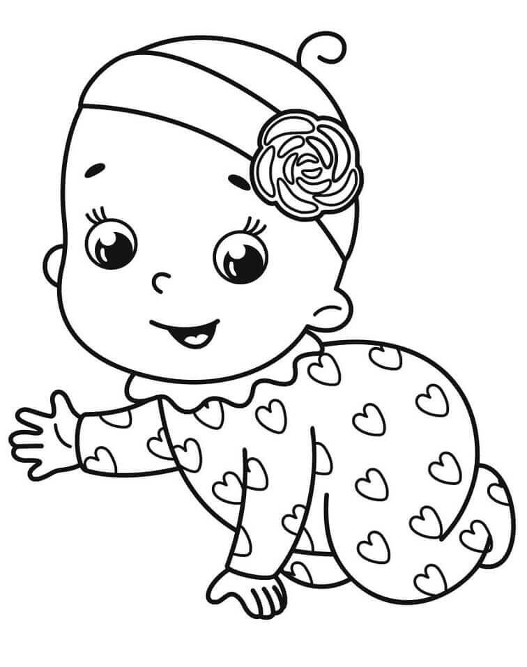 Garota Bebê Engraçado para colorir