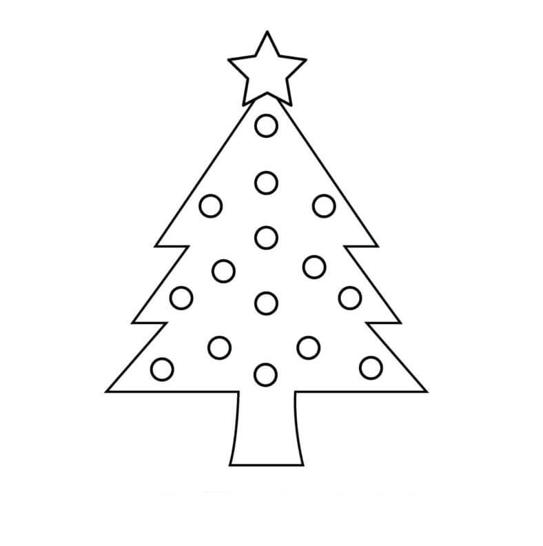 Ideia Gratuita de Árvore de Natal para colorir