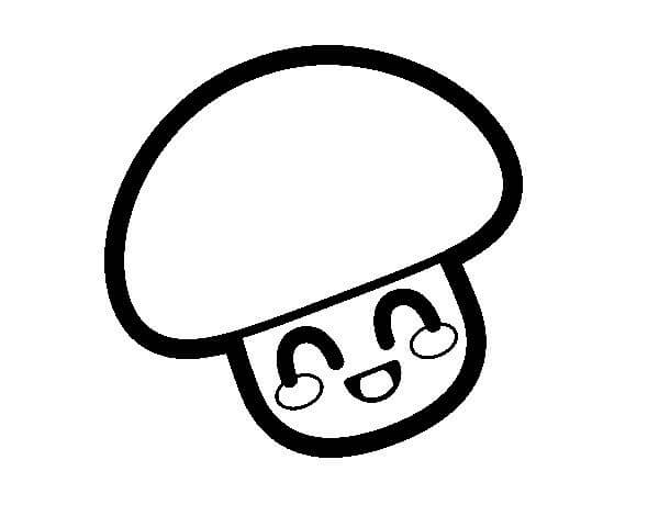 Kawaii Mushroom Divertido para colorir