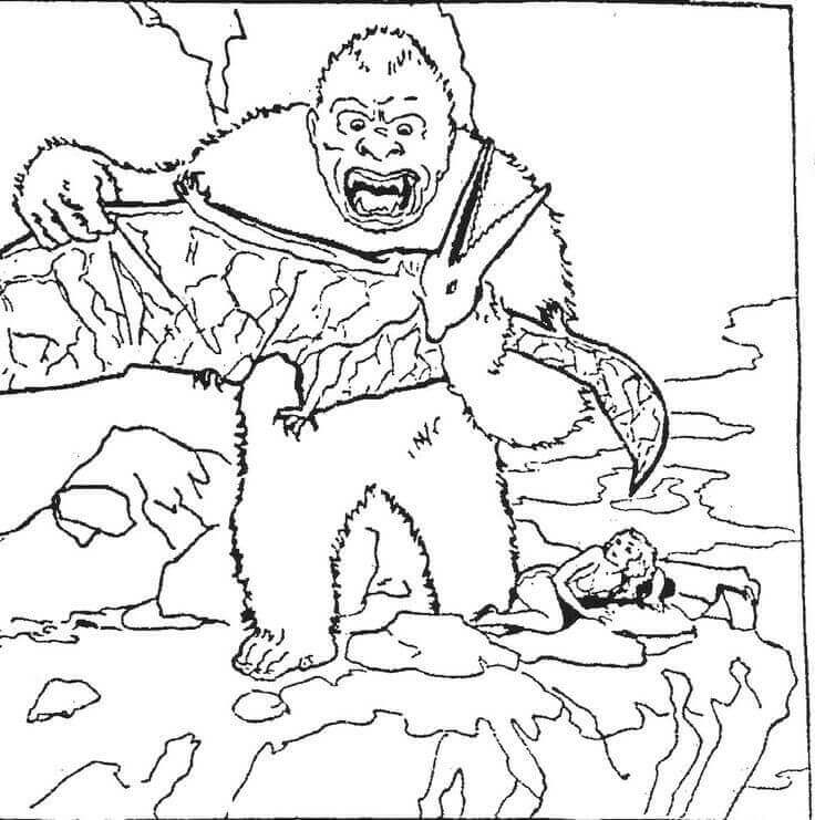 Desenhos de King Kong Luta para colorir