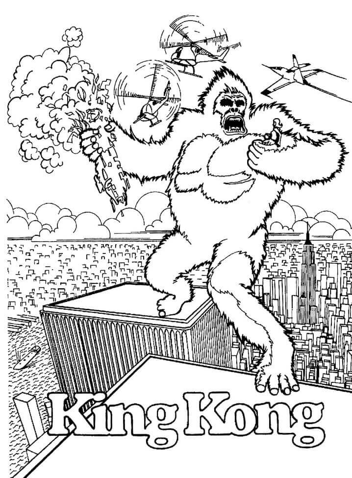 Desenhos de King Kong Zangado 2 para colorir