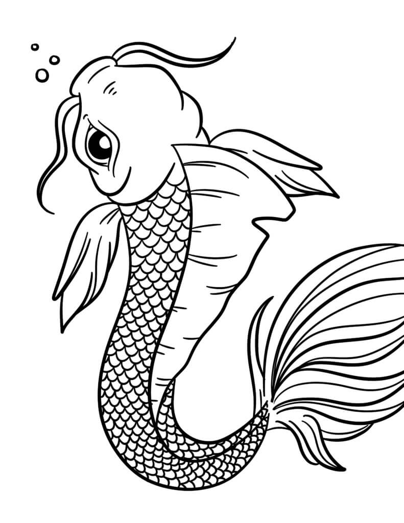 Desenhos de Koi Peixe para colorir