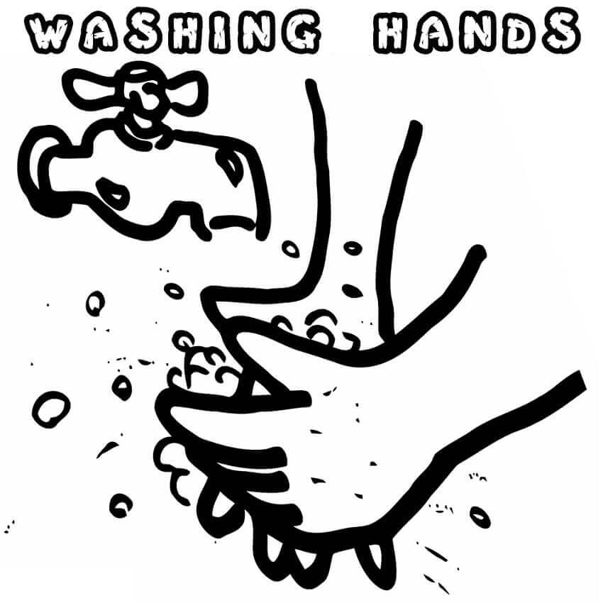Desenhos de Lavar as Mãos para colorir