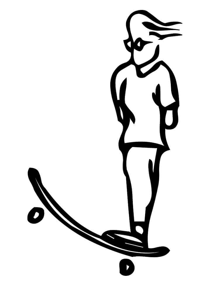 Letra J Pessoas No Skate para colorir