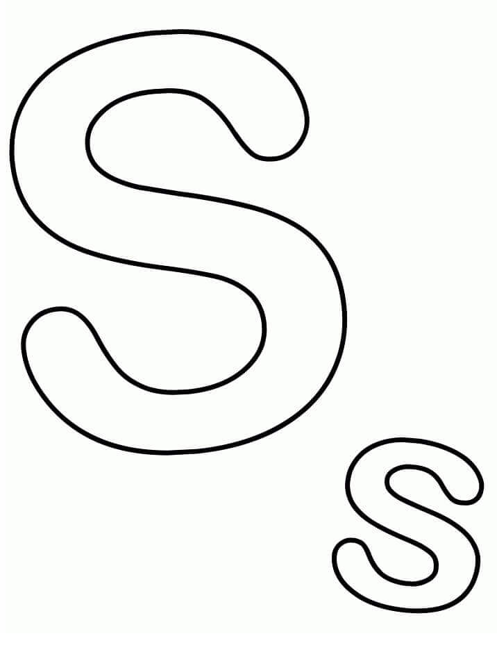 Letra S Simples para colorir