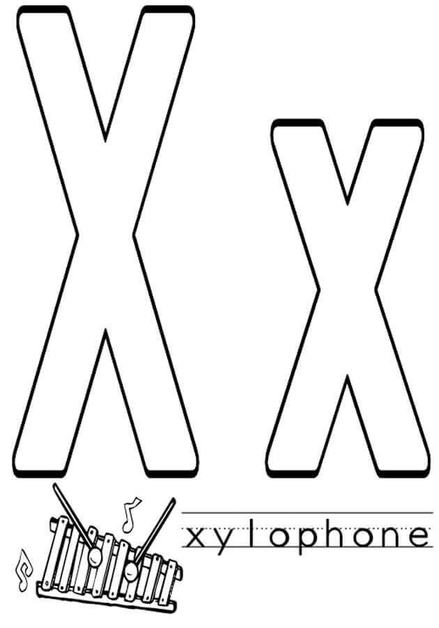 Letra Xilofone X 1 para colorir