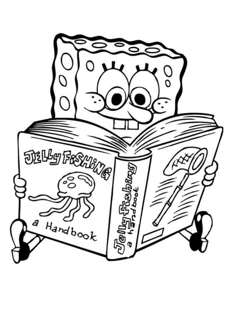 Desenhos de Livro De Leitura Do Bob Esponja para colorir