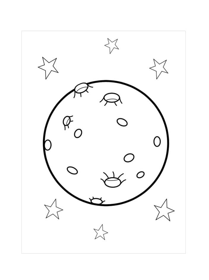 Desenhos de Lua Cheia com Estrelas para colorir