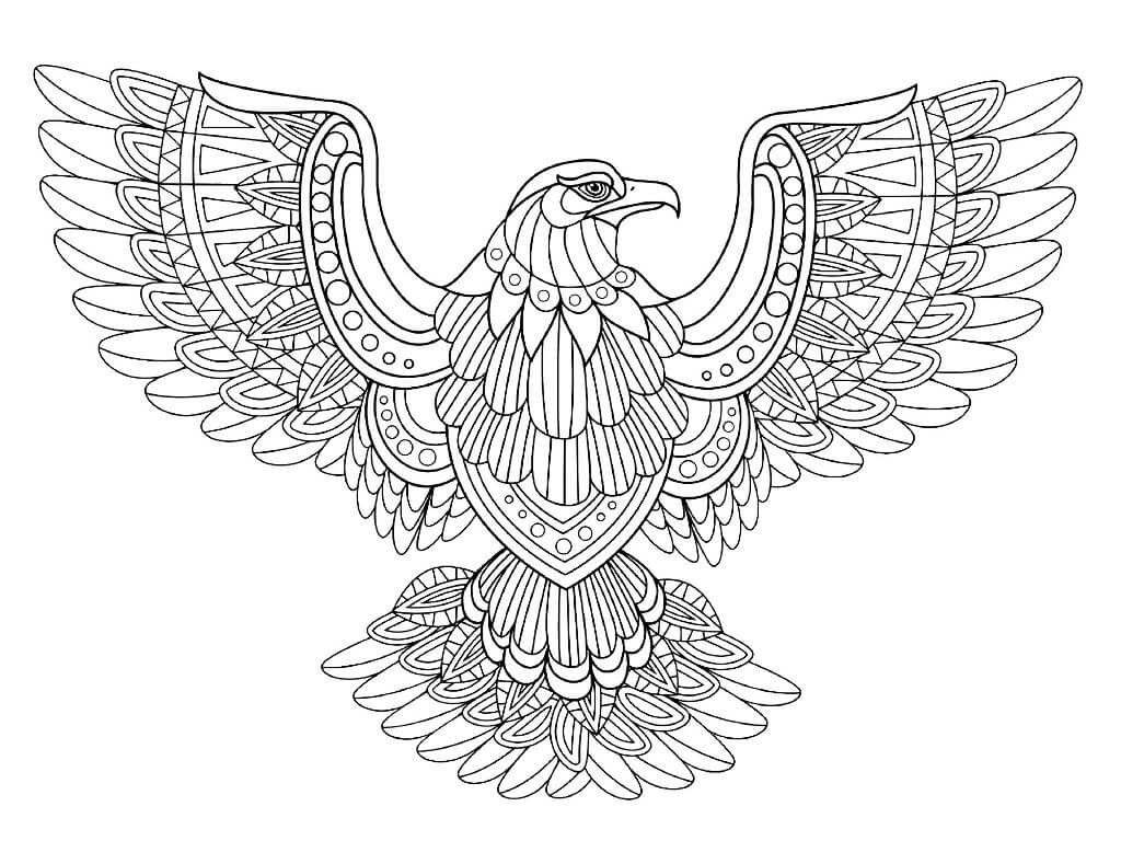 Desenhos de Mandala da Águia para colorir