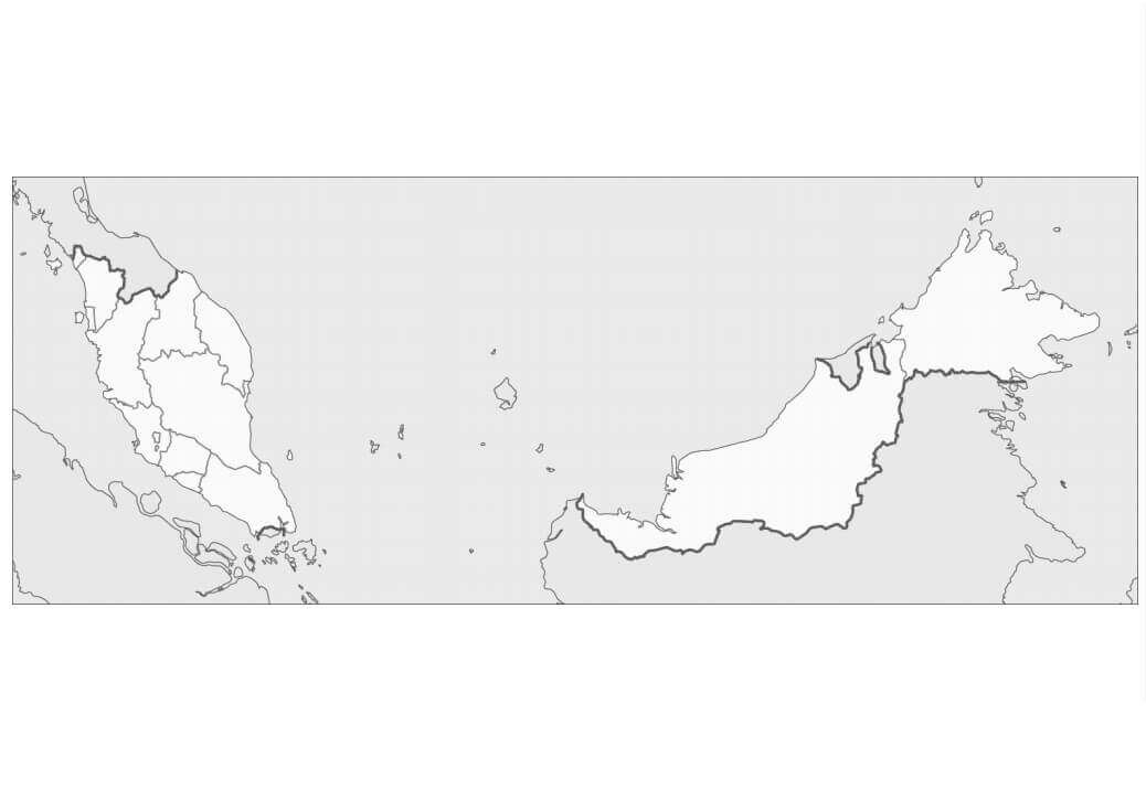 Mapa da Malásia para colorir