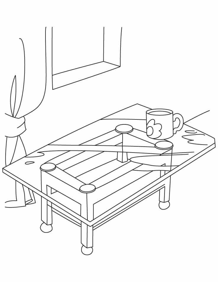 Desenhos de Mesa de Centro de Vidro para colorir