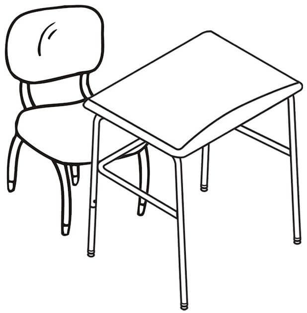 Desenhos de Mesa e Cadeira para colorir