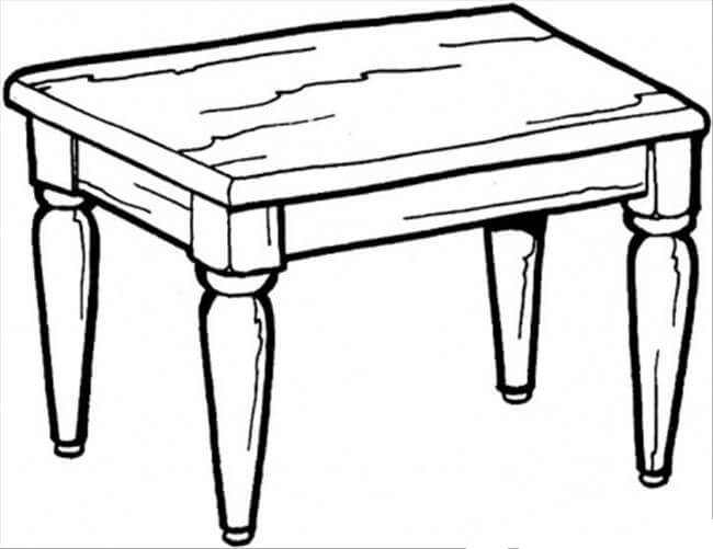 Desenhos de Mesa Velha para colorir