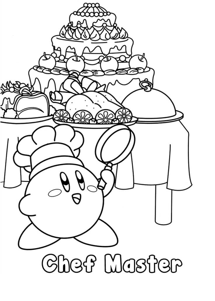 Mestre Cozinheiro Kirby para colorir