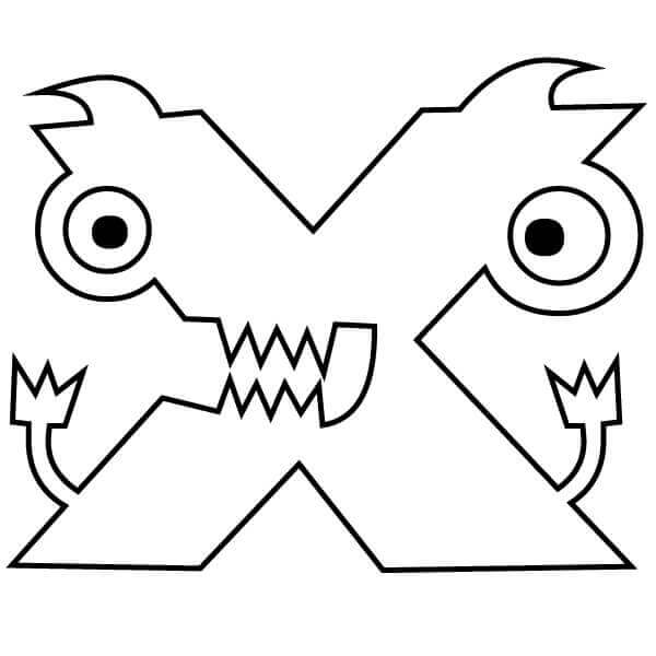 Desenhos de Monstro Da Letra X para colorir