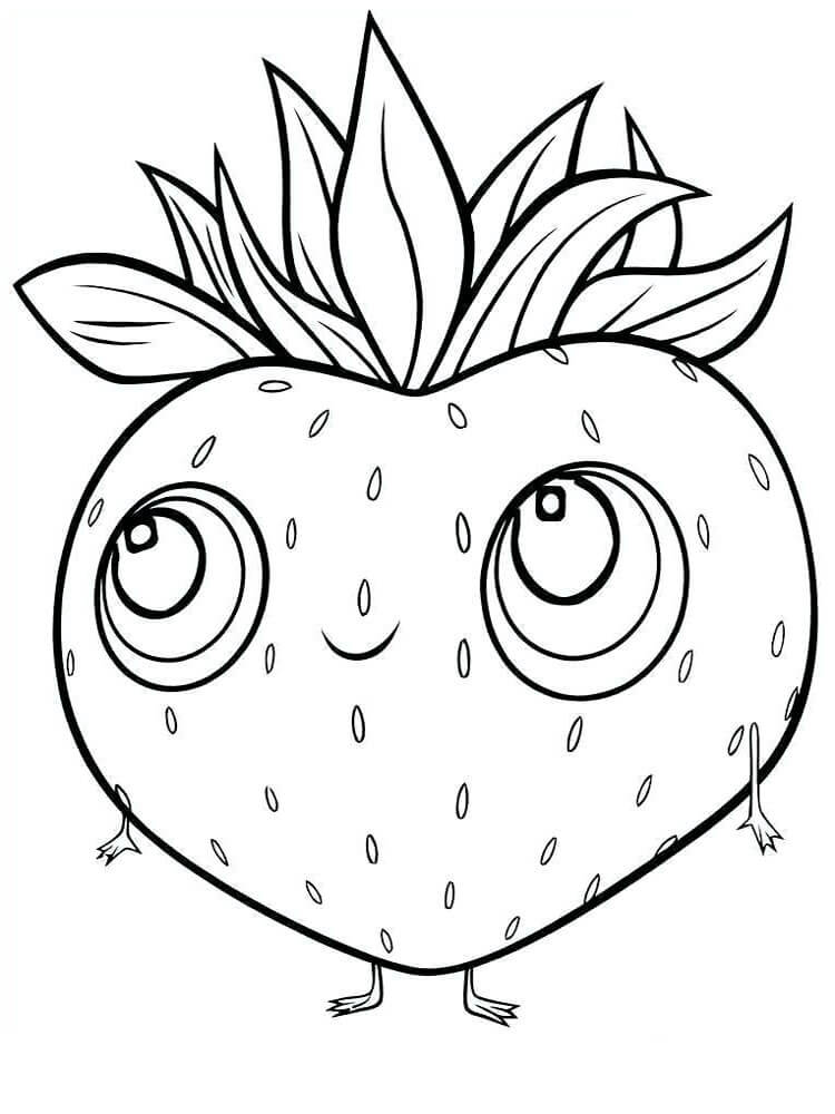 Desenhos de Morango Kawaii para colorir