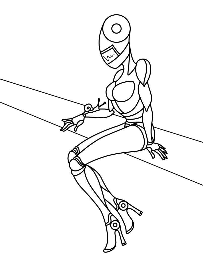Mulher Robô Caracol para colorir